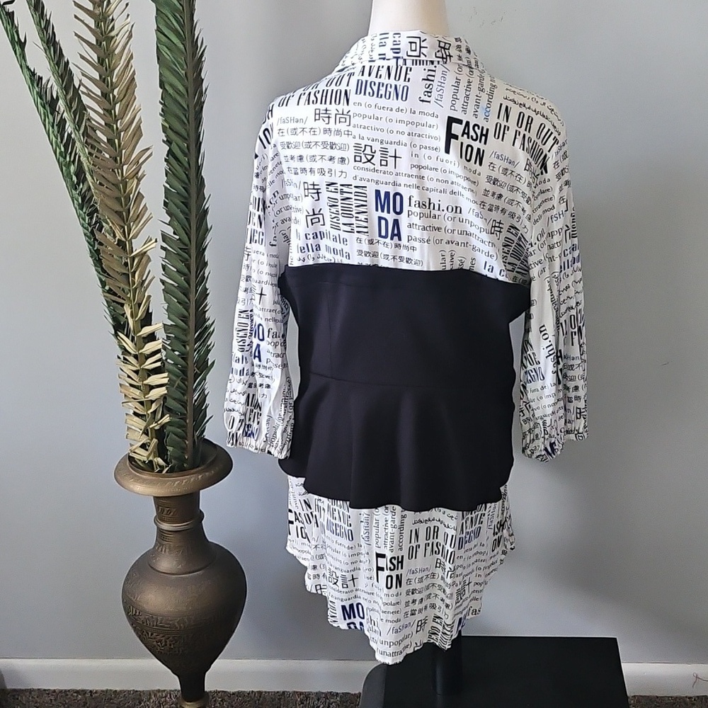 7th Avenue Design Studio Unique Corset Hi-Low Hem Blouse - Picture 2 of 14